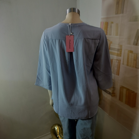& Other Stories Light Blue V-Neck Blouse - Picture 5 of 5